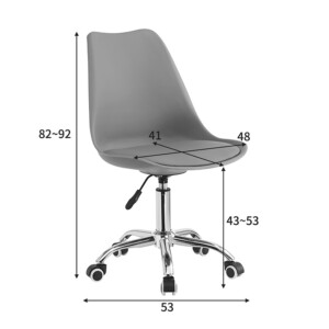 Καρέκλα γραφείου εργασίας Gaston II pakoworld pp-pu σε απόχρωση ανοιχτό μπλε 48x57x77-90εκ-127-000186