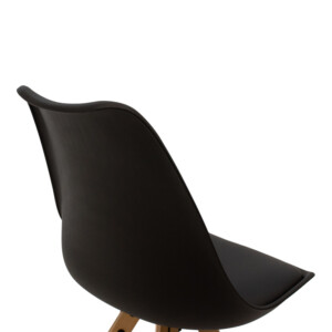 Τραπεζαρία Quana-Caron σετ 5τεμ pakoworld γυάλινο και pp σε μαύρη-φυσική απόχρωση 120x70x75εκ-127-000191