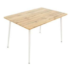 Τραπεζαρία Cuba-Caron pakoworld σετ 5τεμ sonoma-λευκό 120x80x75εκ-127-000192