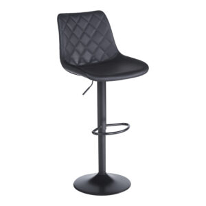 Σκαμπό μπαρ Libra pakoworld pu-μέταλλο σε μαύρη απόχρωση 49x55x115εκ-127-000193