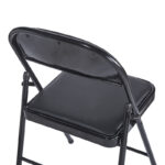 Καρέκλα Niro pakoworld πτυσσόμενη pu-μέταλλο σε μαύρη απόχρωση 46x46x79εκ-127-000194