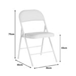 Καρέκλα Niro pakoworld πτυσσόμενη pu-μέταλλο σε λευκή απόχρωση 46x46x79εκ-127-000195
