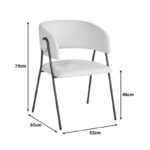 Πολυθρόνα Rachele I pakoworld μπεζ ύφασμα-πόδι μαύρο μέταλλο 52x65x79εκ-127-000196