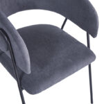 Πολυθρόνα Rachele I pakoworld ανθρακί ύφασμα-πόδι μαύρο μέταλλο 52x65x79εκ-127-000197