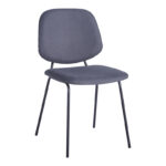 Καρέκλα Pietro I pakoworld ανθρακί ύφασμα-πόδι μαύρο μέταλλο 45x55x82.5εκ-127-000199