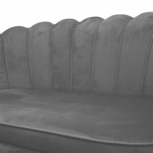 Καναπές 2θέσιος Daimon pakoworld βελούδο γκρι 134x70x77εκ-128-000005