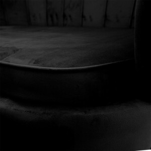 Καναπές 2θέσιος Daimon pakoworld βελούδο μαύρο 134x70x77εκ-128-000007