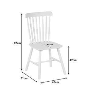 Καρέκλα Melia pakoworld rubberwood σε λευκή απόχρωση 45x51x87εκ-128-000040