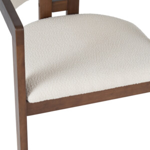 Πολυθρόνα Winsor pakoworld rubberwood σε μπεζ απόχρωση με καρυδί πόδι 58.5x51x76εκ-128-000041