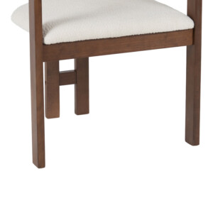 Πολυθρόνα Winsor pakoworld rubberwood σε μπεζ απόχρωση με καρυδί πόδι 58.5x51x76εκ-128-000041