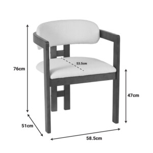 Πολυθρόνα Winsor pakoworld rubberwood σε μπεζ απόχρωση με καρυδί πόδι 58.5x51x76εκ-128-000041