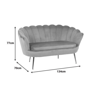 Καναπές 2θέσιος Daimon pakoworld βελούδο σε φυστικί απόχρωση 134x70x77εκ-128-000045