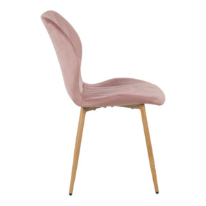 Καρέκλα Jelour pakoworld βελούδο σε σάπιο μήλο απόχρωση-πόδια φυσικά μεταλλικά 46.5x60x84εκ-128-000050