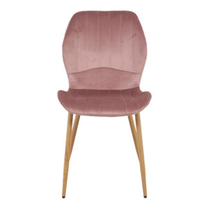 Καρέκλα Jelour pakoworld βελούδο σε σάπιο μήλο απόχρωση-πόδια φυσικά μεταλλικά 46.5x60x84εκ-128-000050