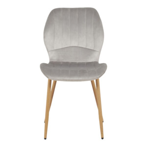 Καρέκλα Jelour pakoworld βελούδο σε γκρι απόχρωση-πόδια φυσικά μεταλλικά 46.5x60x84εκ-128-000051