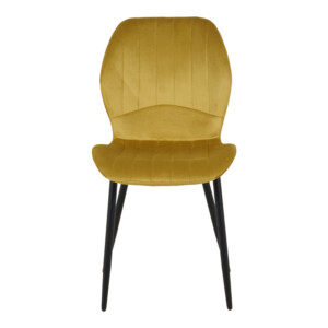 Καρέκλα Jelour pakoworld βελούδο σε κίτρινη απόχρωση 46.5x60x84εκ-128-000052