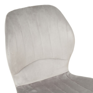 Καρέκλα Jelour pakoworld βελούδο σε γκρι απόχρωση-πόδια μαύρα μεταλλικά 46.5x60x84εκ-128-000053