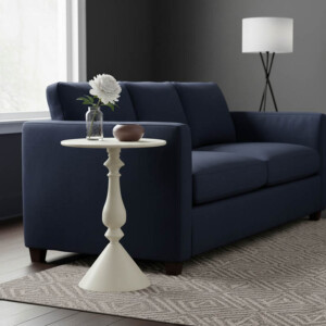 Βοηθητικό τραπέζι Lalou pakoworld μέταλλο σε κρέμα απόχρωση Φ40x55εκ-128-000057