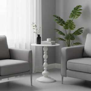 Βοηθητικό τραπέζι Anesor pakoworld μέταλλο σε κρεμ απόχρωση Φ40x52εκ-128-000060