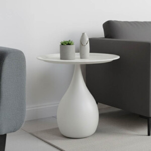 Βοηθητικό τραπέζι Samino pakoworld μέταλλο σε κρεμ απόχρωση Φ39x42εκ-128-000062