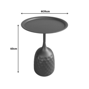 Βοηθητικό τραπέζι Waini pakoworld μέταλλο σε μαύρη απόχρωση Φ39x60εκ-128-000063