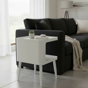 Βοηθητικό τραπέζι Cubino pakoworld μέταλλο σε κρεμ απόχρωση 35x35x50εκ-128-000066