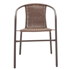 Πολυθρόνα Obbi pakoworld μέταλλο-pe καφέ 54x56x73εκ-130-000008