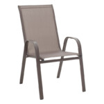 Τραπεζαρία Ensure-Calan pakoworld σετ 5τεμ μέταλλο-γυαλί καφέ 140x80x70εκ-130-000054