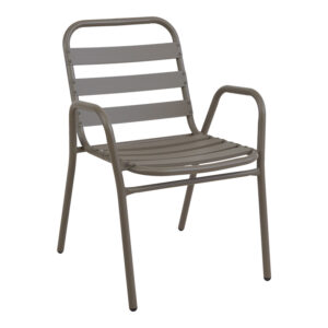 Πολυθρόνα Sussie pakoworld στοιβαζόμενη σαμπανιζέ μέταλλο με φέτες αλουμινίου 45x62x76εκ-130-000060