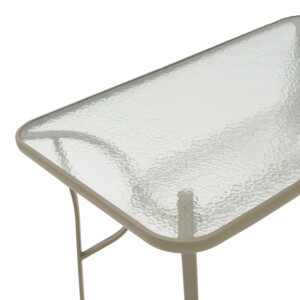 Τραπέζι Ensure pakoworld μέταλλο σαμπανιζέ-γυαλί 140x80x70εκ-130-000097