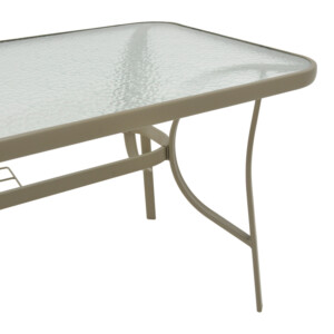 Τραπέζι Ensure pakoworld μέταλλο σαμπανιζέ-γυαλί 140x80x70εκ-130-000097