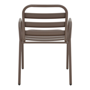 Πολυθρόνα Sussie pakoworld στοιβαζόμενη καφέ μέταλλο με φέτες αλουμινίου 45x62x76εκ-130-000099