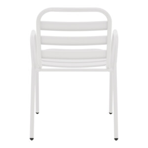 Πολυθρόνα Sussie pakoworld στοιβαζόμενη λευκό μέταλλο με φέτες αλουμινίου 45x62x76εκ-130-000100