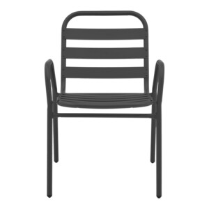 Πολυθρόνα Sussie pakoworld στοιβαζόμενη ανθρακί μέταλλο με φέτες αλουμινίου 45x62x76εκ-130-000101