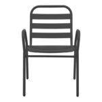 Πολυθρόνα Sussie pakoworld στοιβαζόμενη ανθρακί μέταλλο με φέτες αλουμινίου 45x62x76εκ-130-000101