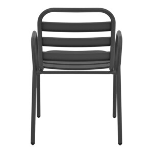 Πολυθρόνα Sussie pakoworld στοιβαζόμενη ανθρακί μέταλλο με φέτες αλουμινίου 45x62x76εκ-130-000101