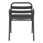 Πολυθρόνα Sussie pakoworld στοιβαζόμενη ανθρακί μέταλλο με φέτες αλουμινίου 45x62x76εκ-130-000101