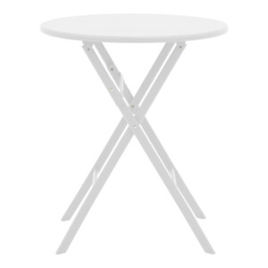 Τραπέζι Albero pakoworld πτυσσόμενο μέταλλο σε λευκή απόχρωση Φ60x70εκ-130-000112