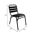 Τραπεζαρία Sussie- Watson pakoworld σετ 3τεμ μέταλλο μαύρο-γυαλί Φ60x70εκ-130-000117