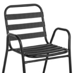 Τραπεζαρία Watson-Sussie pakoworld σετ 3τεμ μέταλλο μαύρο-γυαλί Φ60x70εκ-130-000118