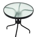 Τραπεζαρία Watson-Sussie pakoworld σετ 3τεμ μέταλλο μαύρο-γυαλί Φ60x70εκ-130-000118