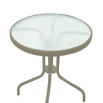 Τραπεζαρία Watson-Sussie pakoworld σετ 3τεμ μέταλλο σαμπανιζέ-γυαλί Φ60x70εκ-130-000120