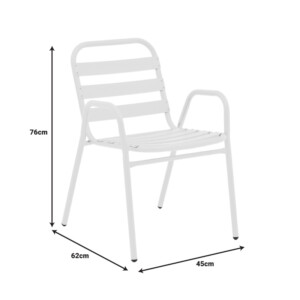 Τραπεζαρία Watson-Sussie pakoworld σετ 3τεμ μέταλλο λευκό- γυαλί 70x70x70εκ-130-000124