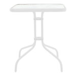 Τραπεζαρία Watson-Obbi pakoworld σετ 3τεμ μέταλλο λευκό- γυαλί 70x70x70εκ-130-000125