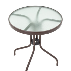 Τραπεζαρία Watson-Sussie pakoworld σετ 3τεμ μέταλλο καφέ-γυαλί Φ60x70εκ-130-000127