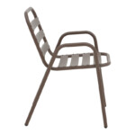 Τραπεζαρία Watson-Sussie pakoworld σετ 3τεμ μέταλλο καφέ-γυαλί 70x70x70εκ-130-000128