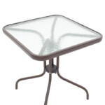 Τραπεζαρία Watson-Sussie pakoworld σετ 3τεμ μέταλλο καφέ-γυαλί 70x70x70εκ-130-000128