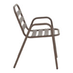 Τραπεζαρία Watson-Sussie pakoworld σετ 3τεμ μέταλλο καφέ-γυαλί 60x60x70εκ-130-000129