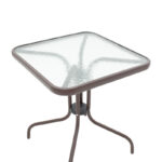 Τραπεζαρία Watson-Sussie pakoworld σετ 3τεμ μέταλλο καφέ-γυαλί 60x60x70εκ-130-000129