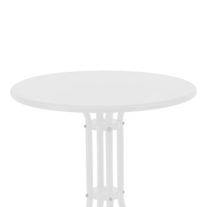 Τραπεζαρία Vergo-Sussie pakoworld σετ 3τεμ λευκό μέταλλο Φ60x70εκ-130-000143